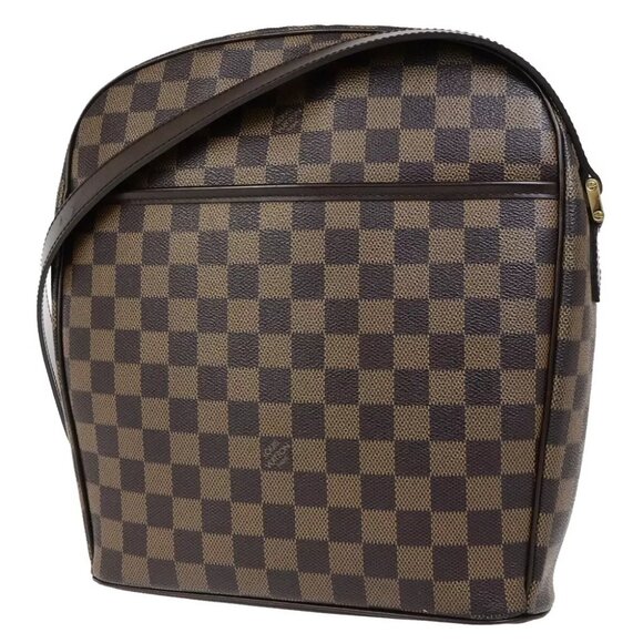 LOUIS VUITTON Ipanema GM Shoulder Bag Damier Ebene Leather Brown N51292 53KA427 - Picture 1 of 15
